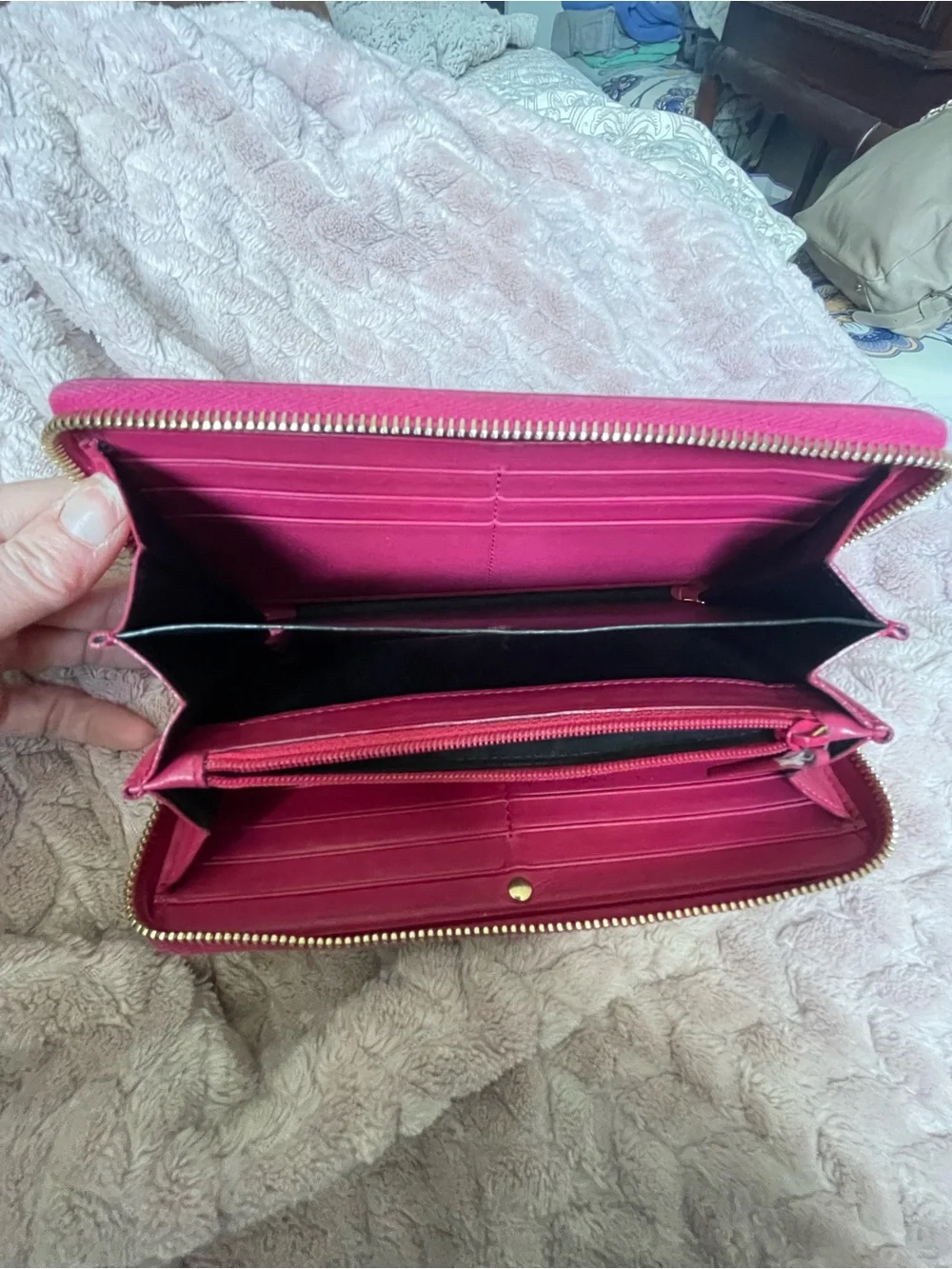 Yves Saint Laurent “Y” Style Ligne Zipper Wallet - Beautiful Bright Pink - Picture 6 of 11